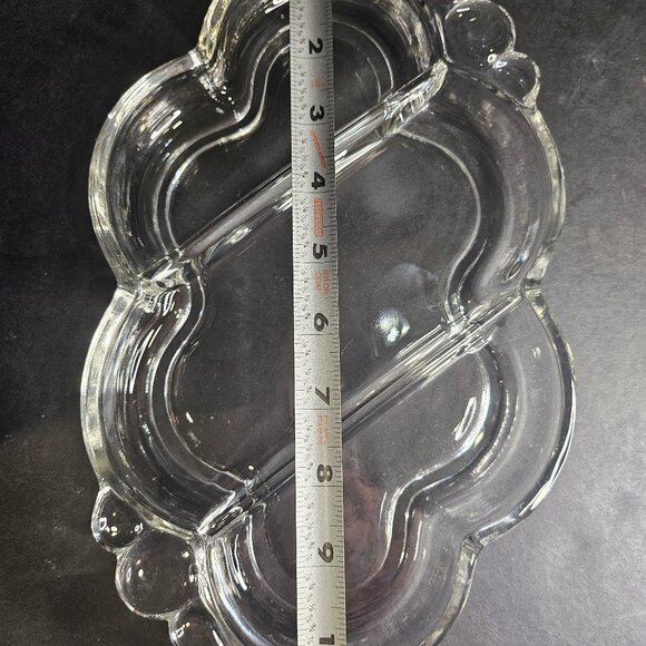 1939-55 Duncan and Miller Canterbury Clear Teardrop Glass Divided Serving Dish - Picture 7 of 10